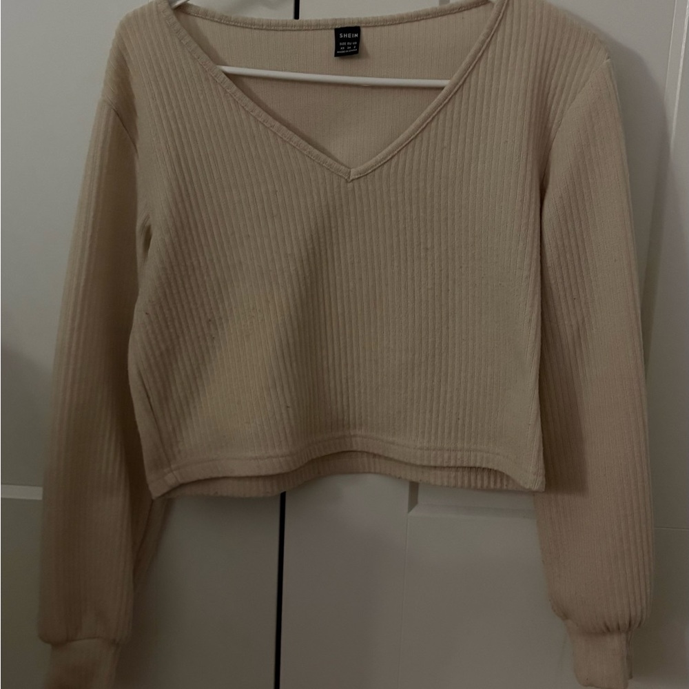 SHEIN Light Beige Knit Top